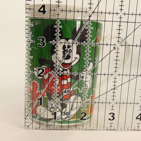 Two (2) Mickey Mouse Christmas Coffee Mug Cup Walt Disney Green Red White UEJY# - Picture 14 of 14